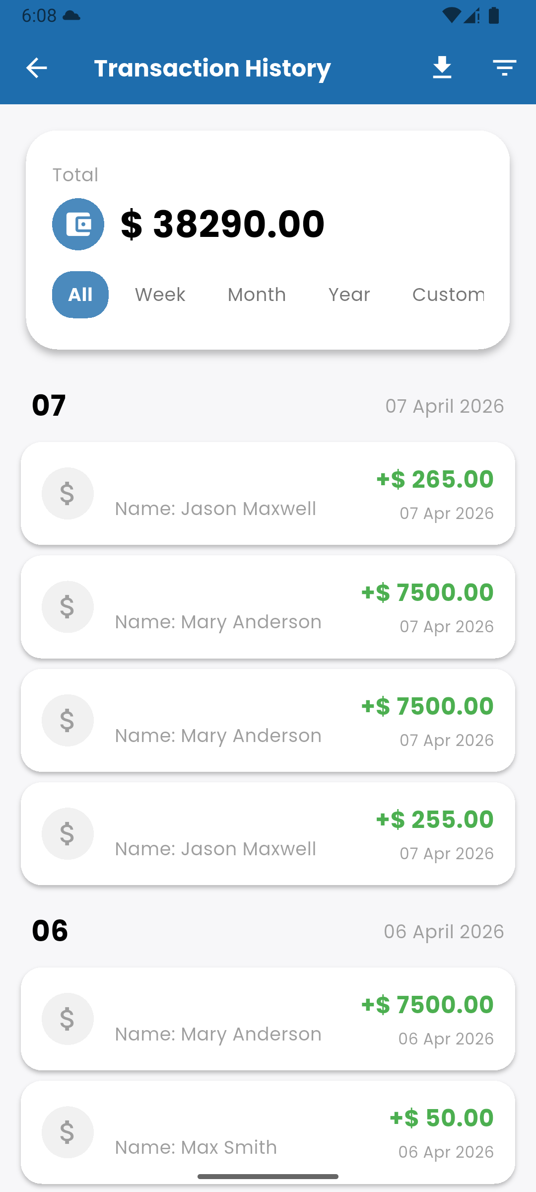 All Transactions Report