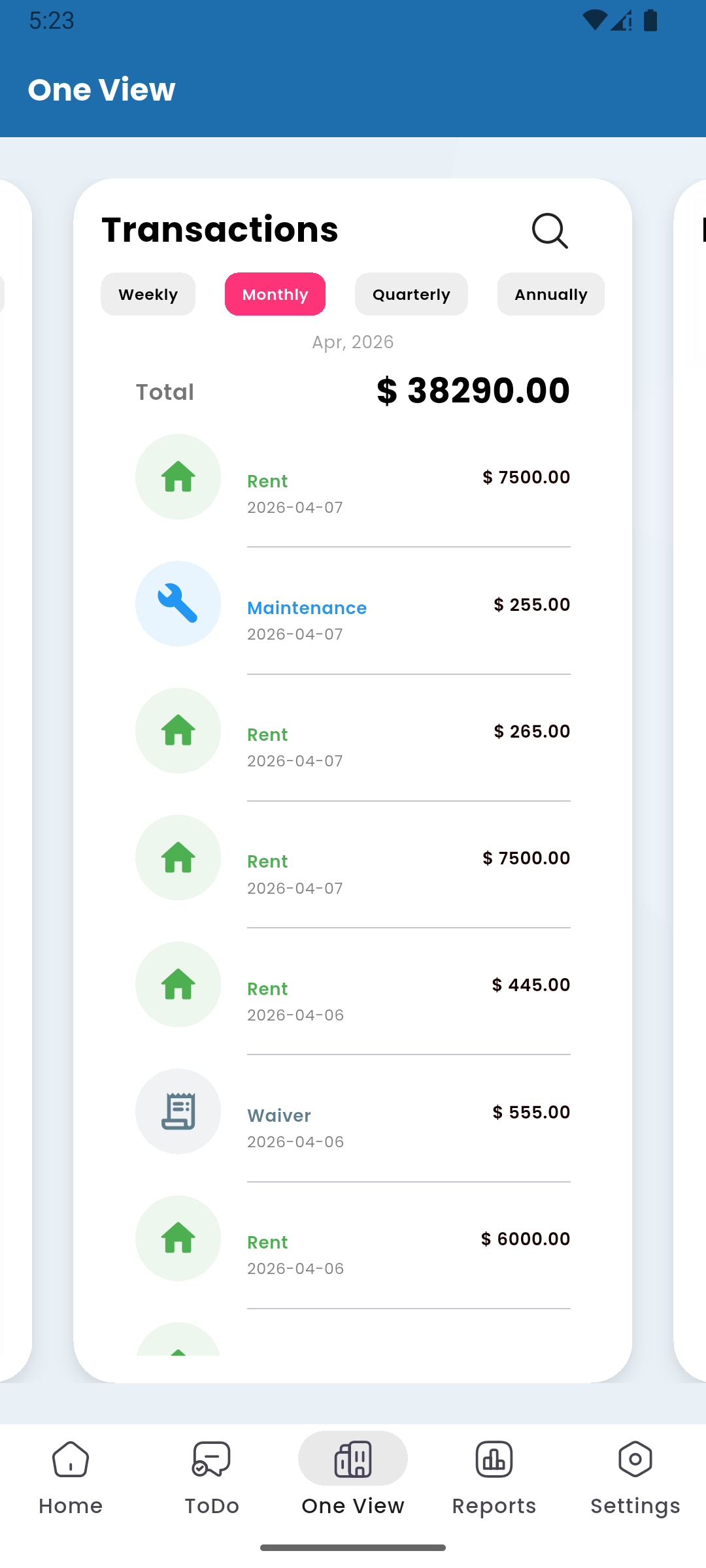 Transactions Dashboard
