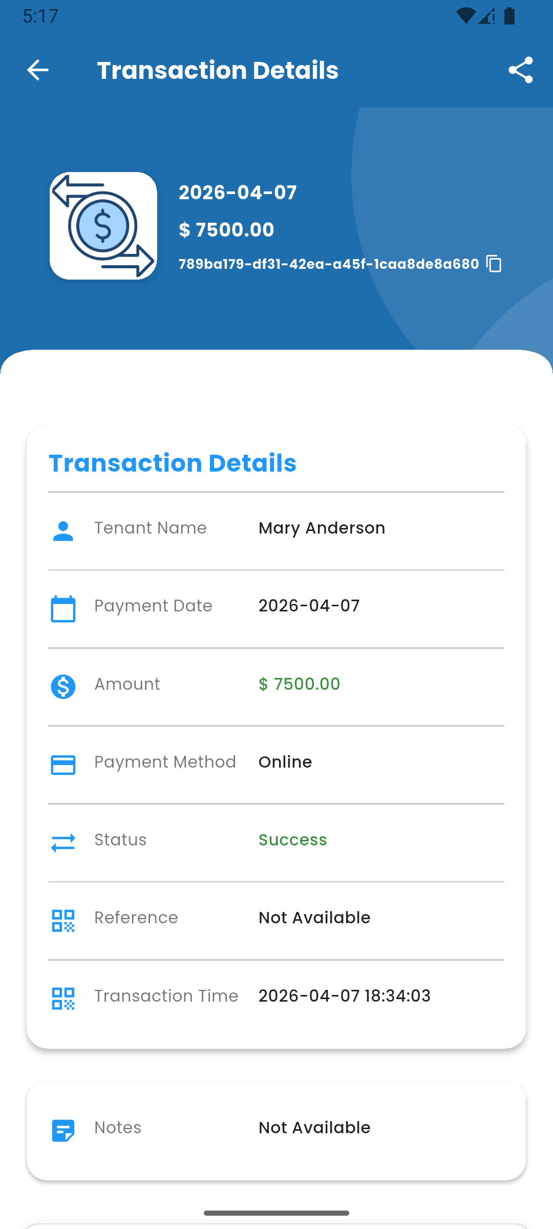 Transaction Details